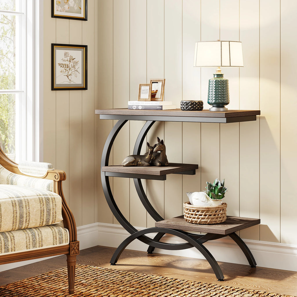 3-Tier C-Shaped Side Table