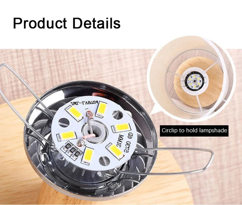 USB Dimmable Fabric Shade Table Lamp