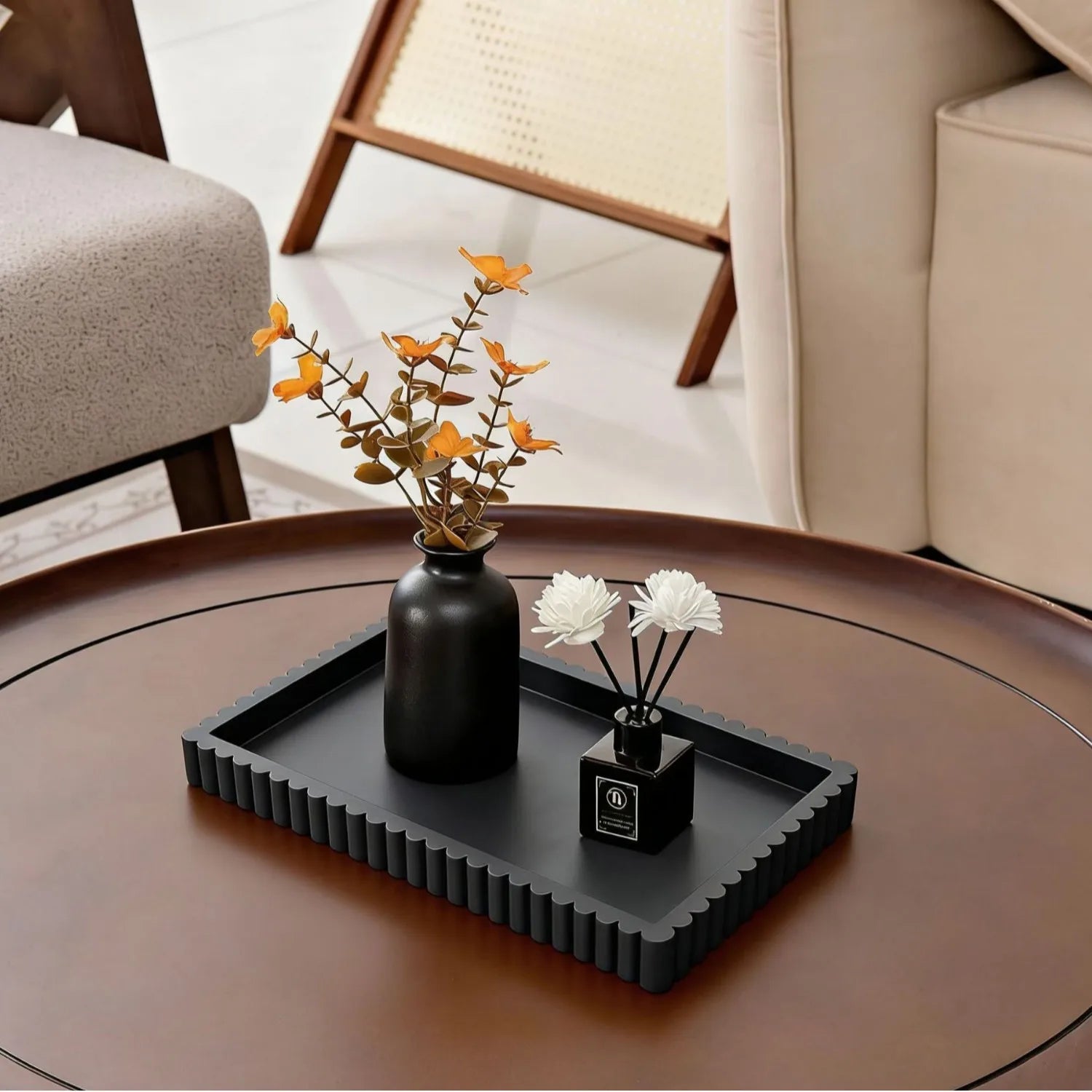 Silicone Wave-Edge Vanity Tray