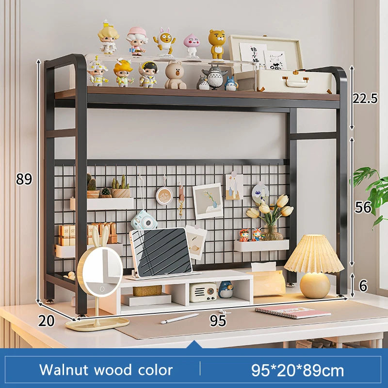 Grid Bookshelf Computer Desk