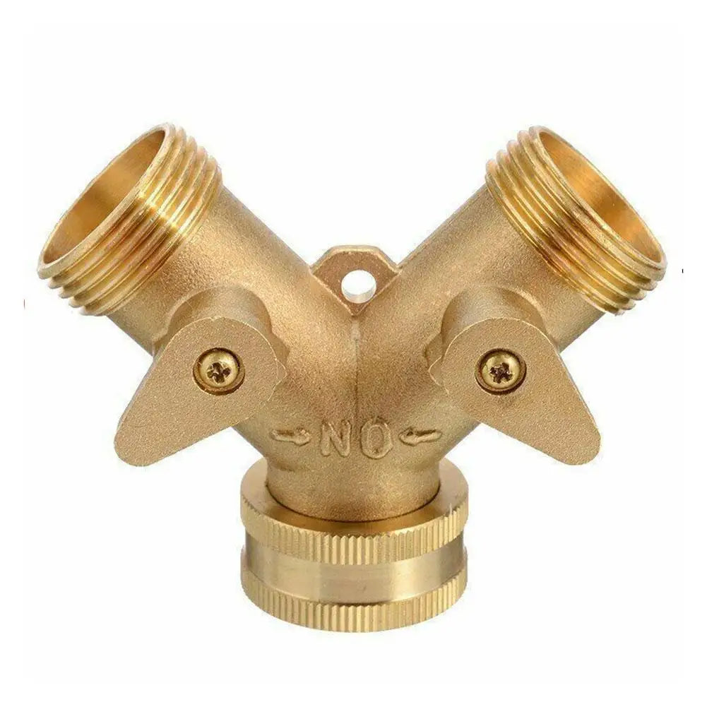 Brass Two-Way Garden Hose Splitter