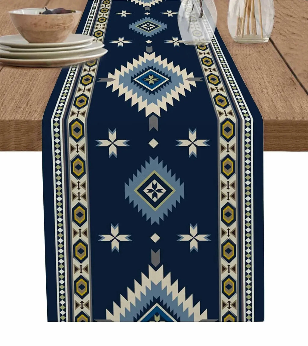 Boho American Indian Style Linen Table Runners Dresser Scarves Table Decor Reusable Kitchen Dining Table Runners Party Decor