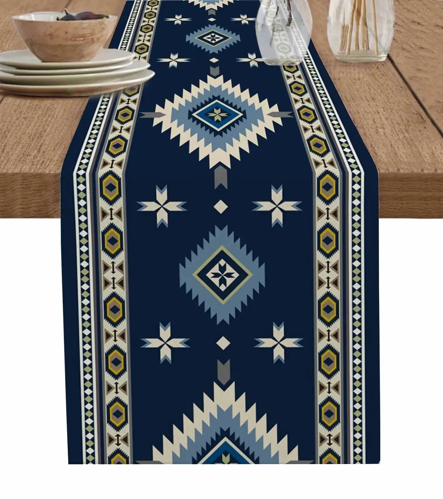 Boho American Indian Style Linen Table Runners Dresser Scarves Table Decor Reusable Kitchen Dining Table Runners Party Decor