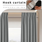 Custom Size 1Pc Hook 100% Blackout Curtains for Living Room Bedroom Thermal Insulated Waterproof Window Decor 창문커텐 Door Blinds