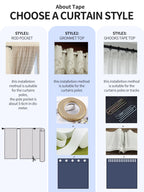 Blackout Thermal Curtains with Inner Lining, Noise Reduction Drapes for Bedroom Balcony Window, Thickened Privacy Shades