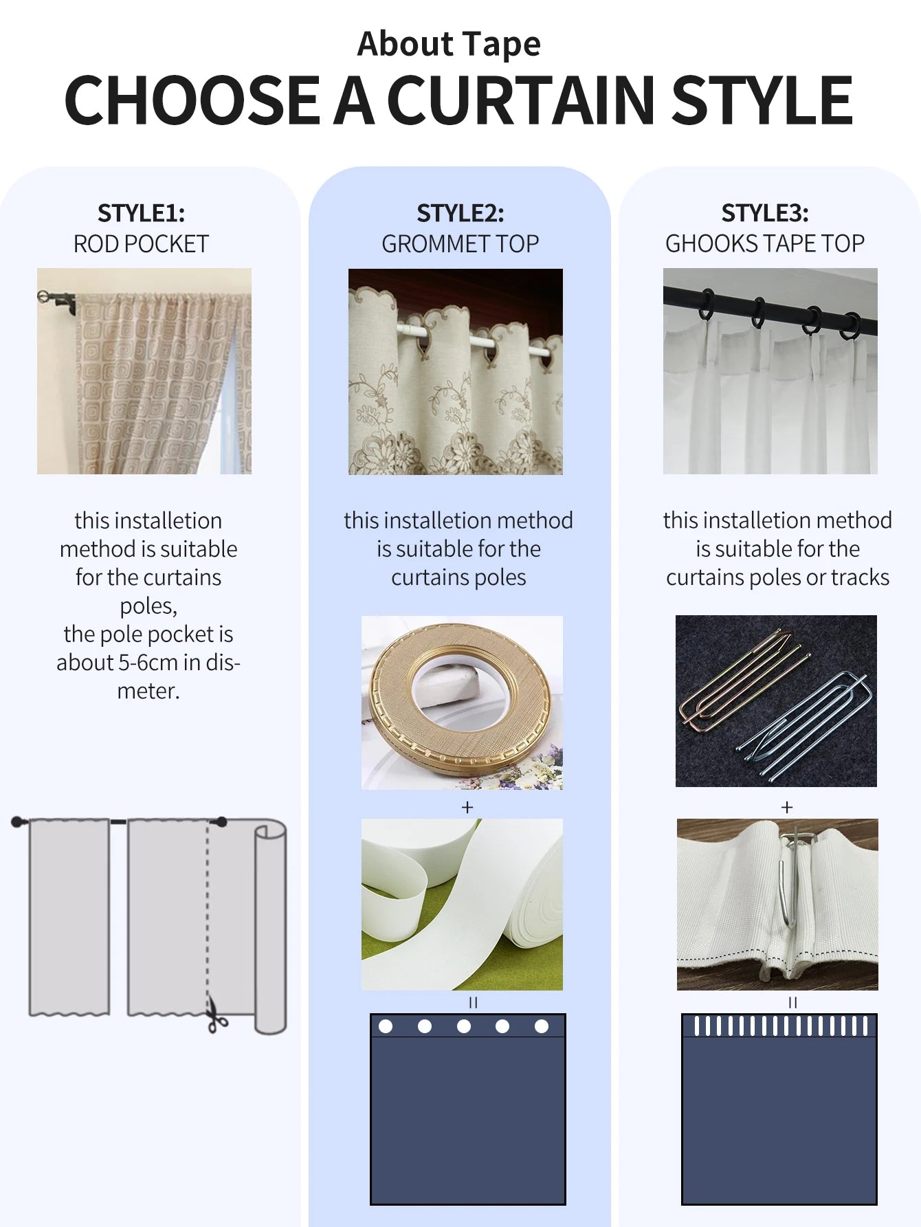 Blackout Thermal Curtains with Inner Lining, Noise Reduction Drapes for Bedroom Balcony Window, Thickened Privacy Shades