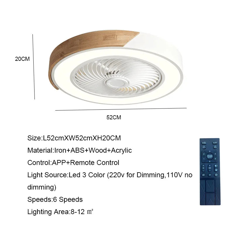 App Remote-Control Ceiling Fan with Light — additional view