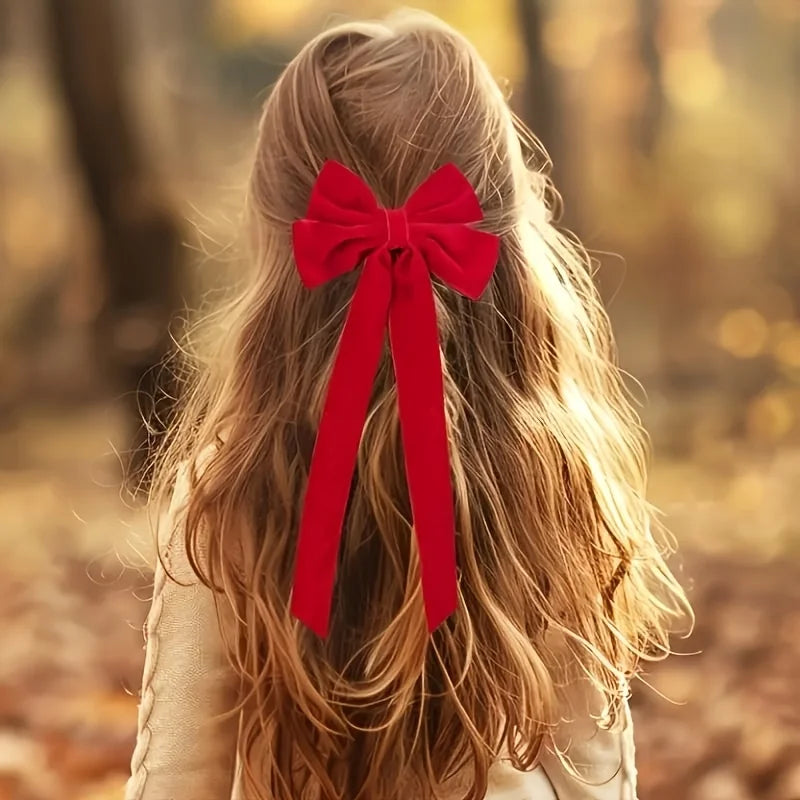 10-Piece Velvet Christmas Bow Set