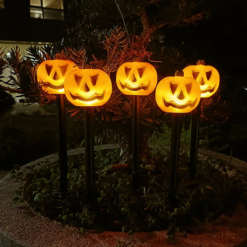5-Piece Solar Jack-O-Lantern Light Set