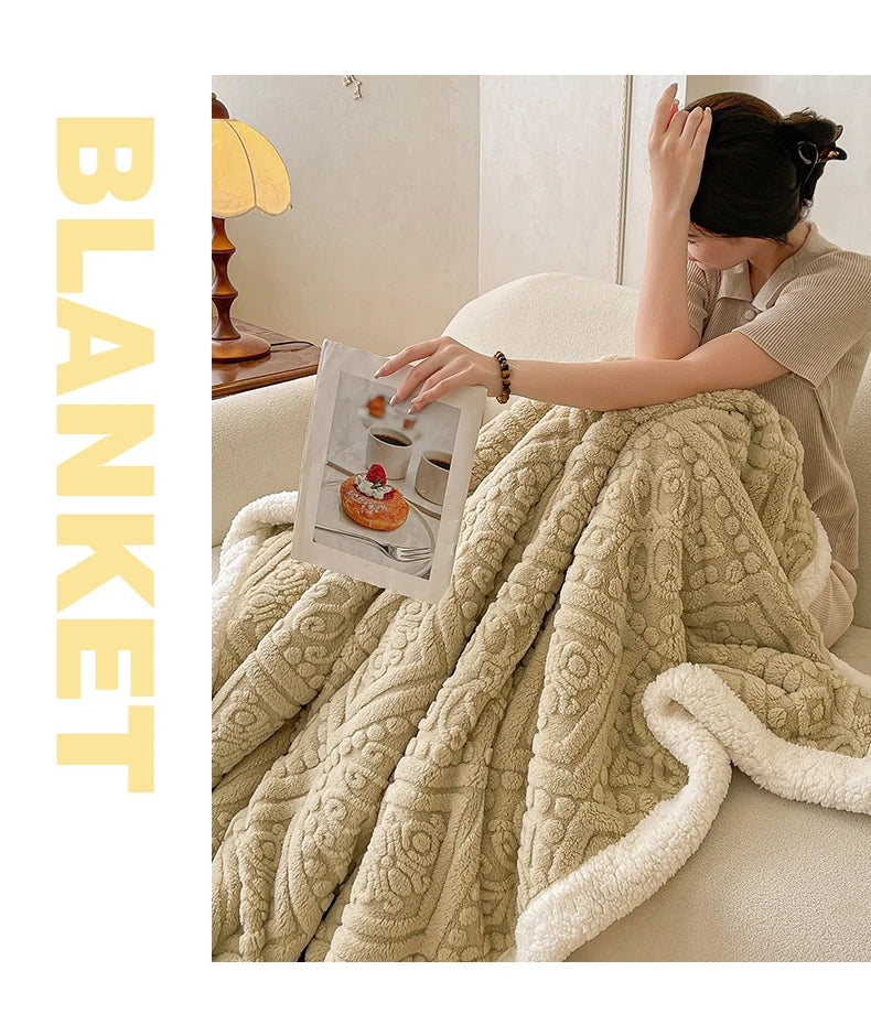 5D Carved Sherpa Fleece Blanket