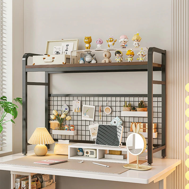 Grid Bookshelf Computer Desk