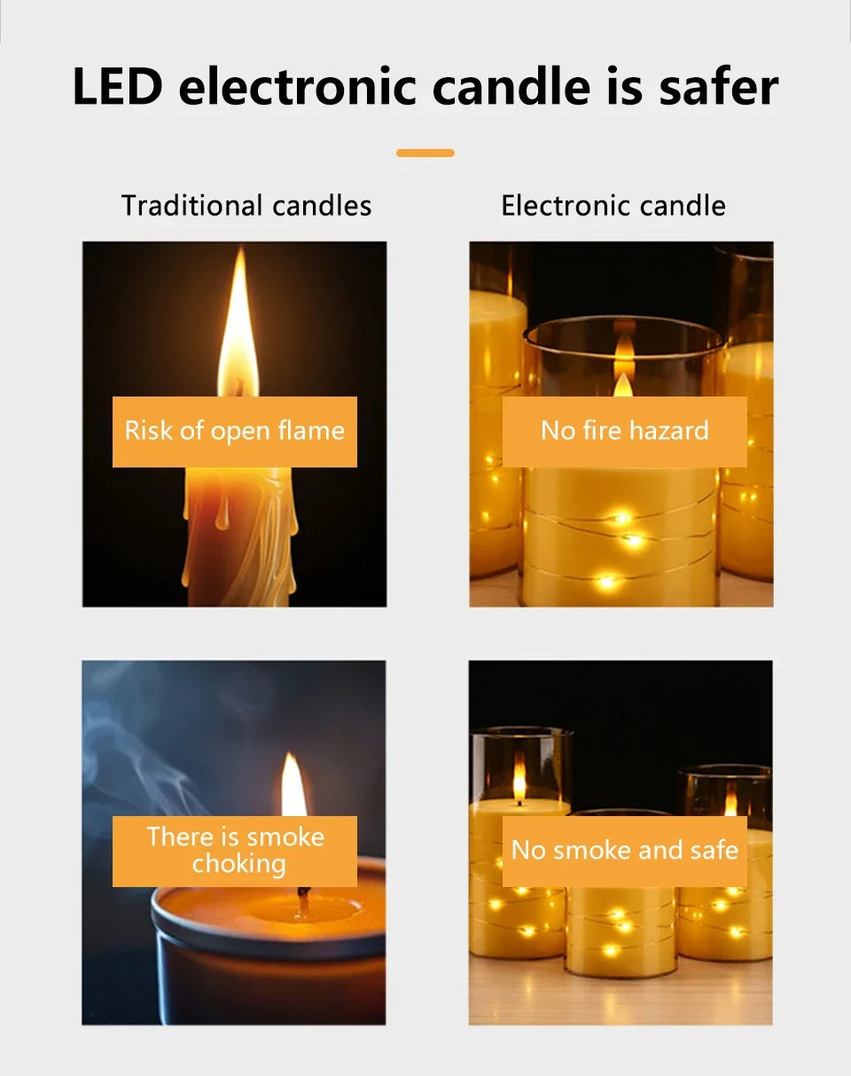 Starlight Flameless Pillar Candle Set