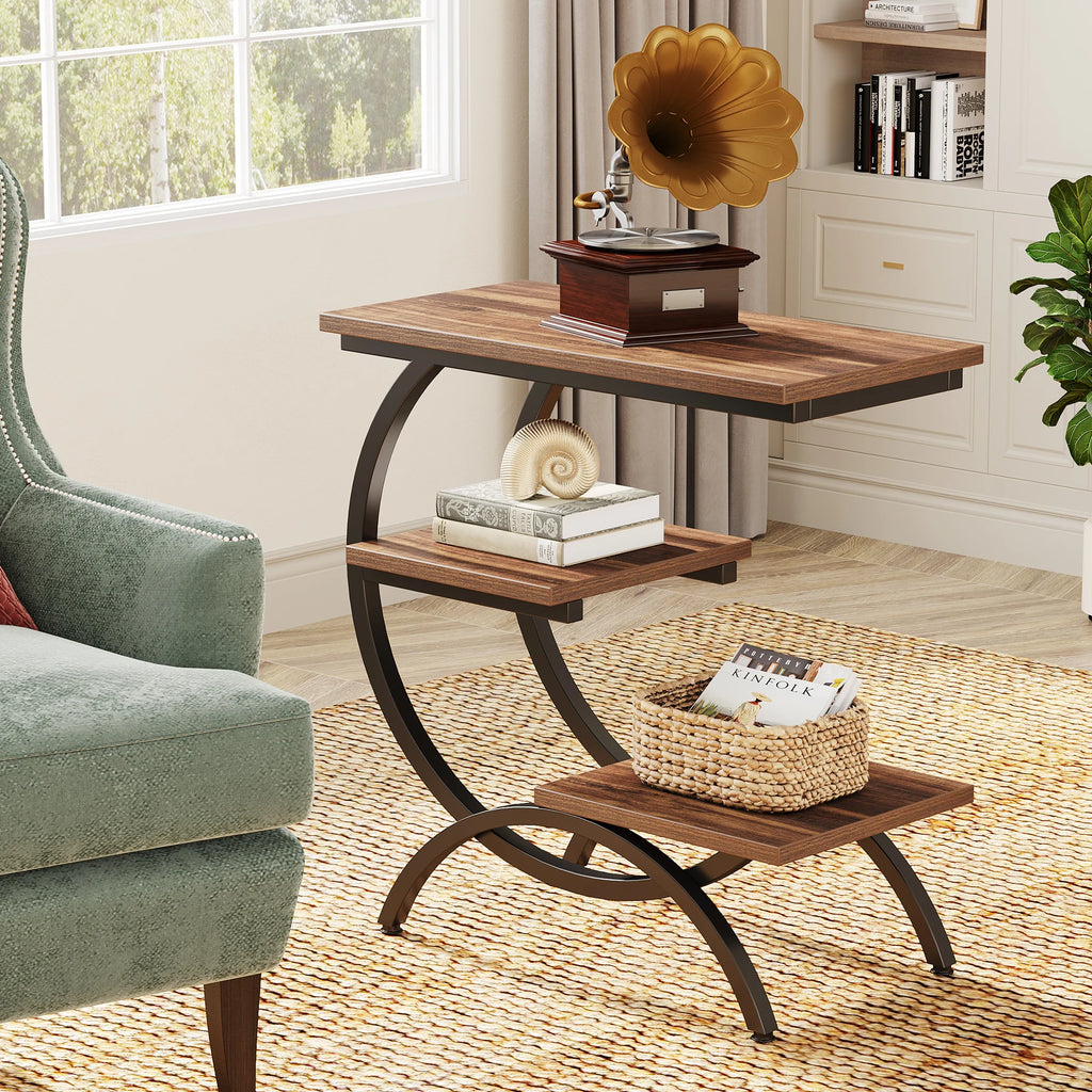 3-Tier C-Shaped Side Table