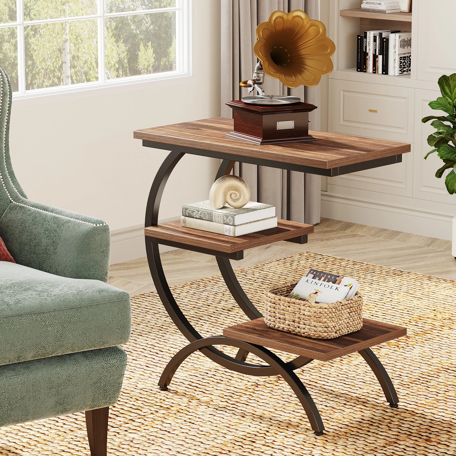3-Tier C-Shaped Side Table