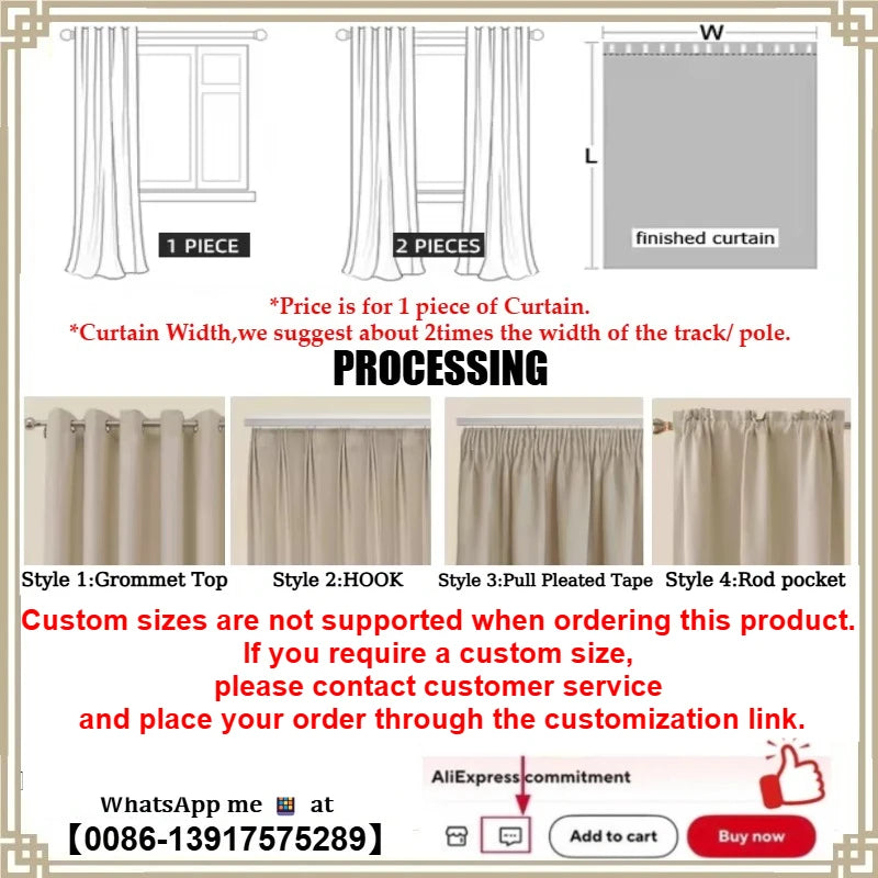 Black Semi-Blackout Window Curtains