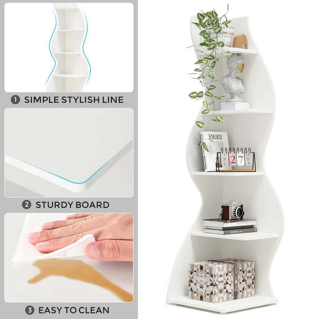 5-Tier Corner Bookshelf