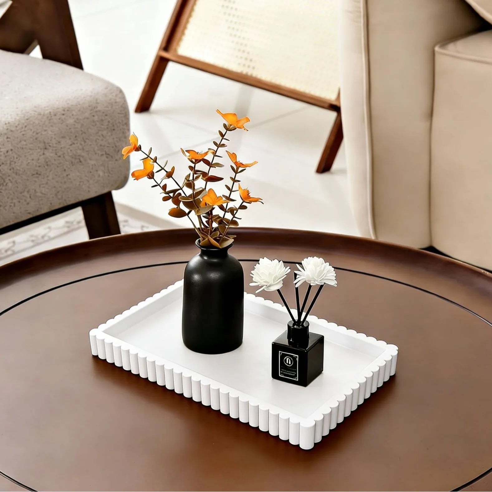 Silicone Wave-Edge Vanity Tray