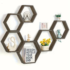 Hexagonal Floating Wall Shelves