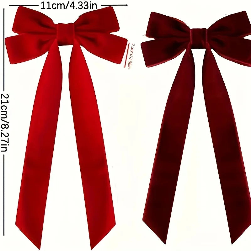 10-Piece Velvet Christmas Bow Set
