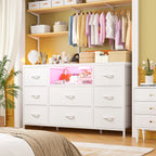 8-Drawer Media Dresser with Charging Station