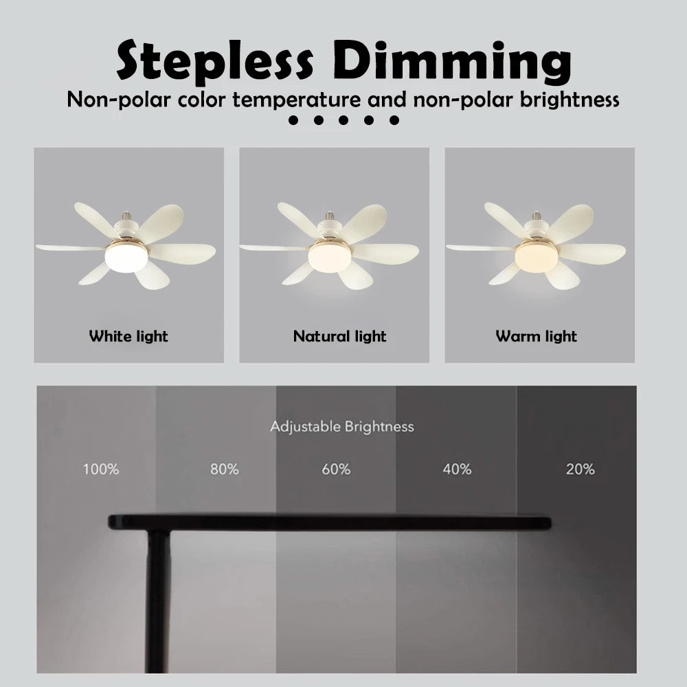 20-40w Smart Remote-Control LED Ceiling Fan with Light