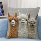 Alpaca Farmhouse Throw Pillow Cover