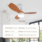 Dc Dimmable Remote-Control LED Ceiling Fan with Light