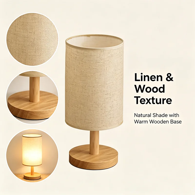USB Dimmable Fabric Shade Table Lamp