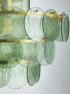 Green & Amber Cut-Glass LED Chandelier