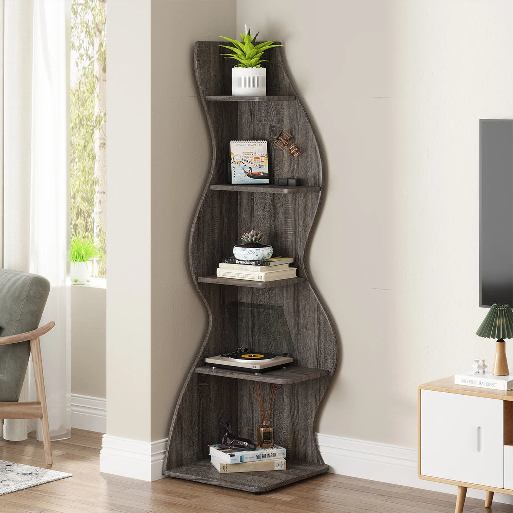 5-Tier Corner Bookshelf