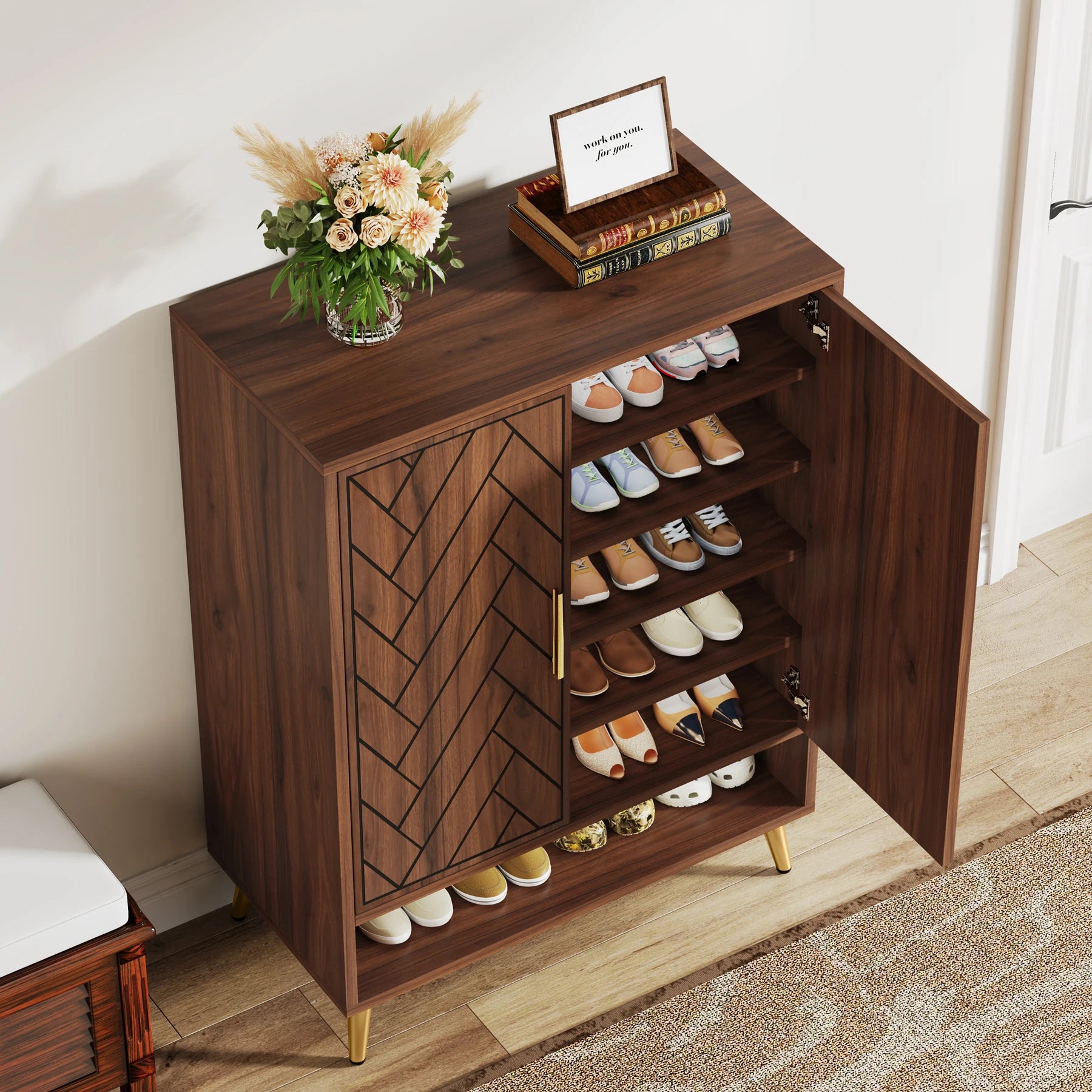 WalnutHaven 6-Tier Shoe Cabinet
