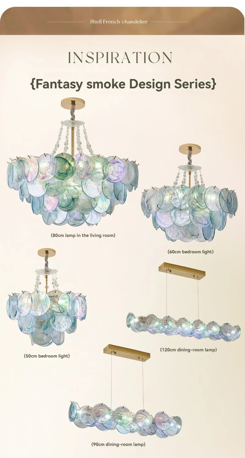 Murano-Style Blue Luxury Glass Chandelier
