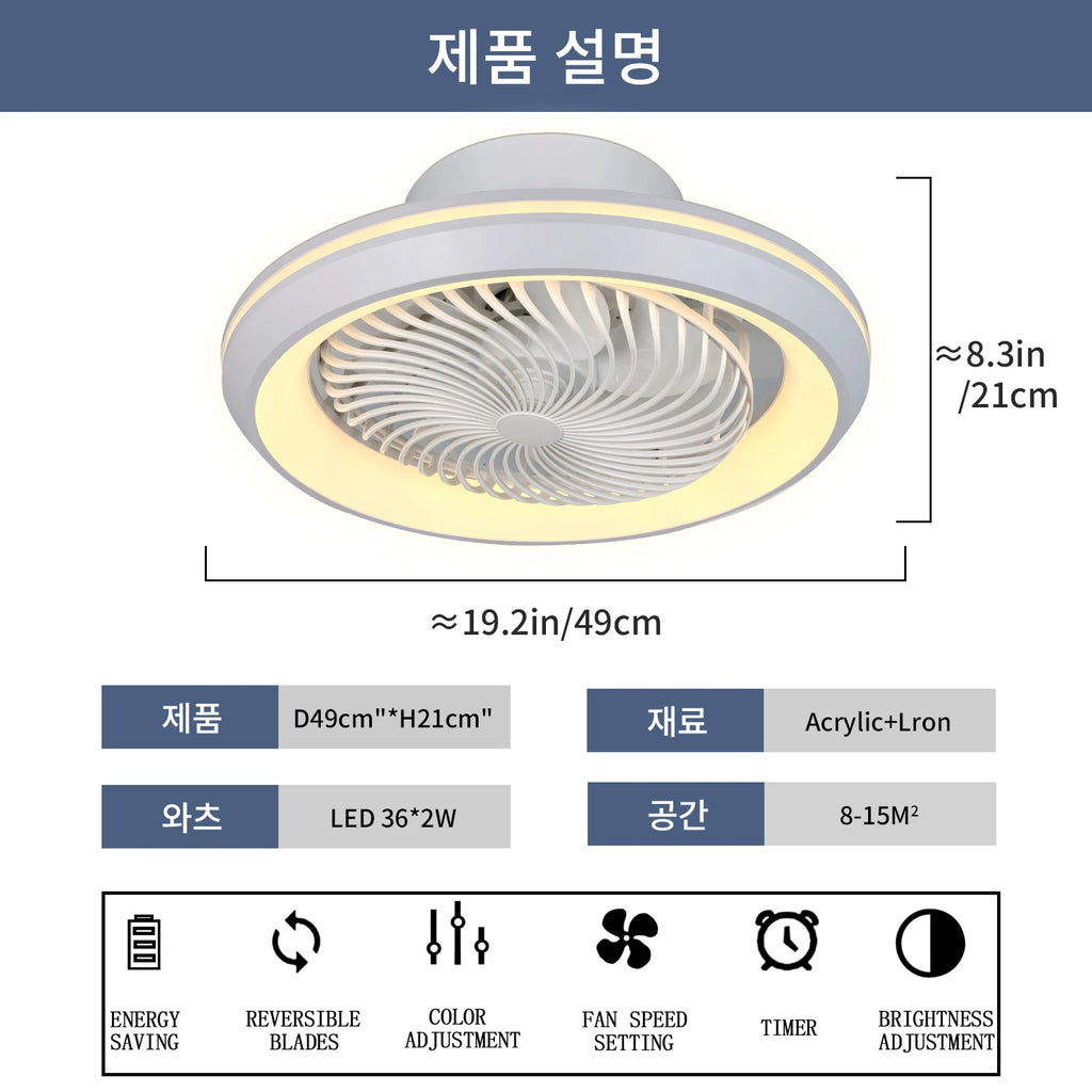 6-Speed Remote-Control Ceiling Fan with Light