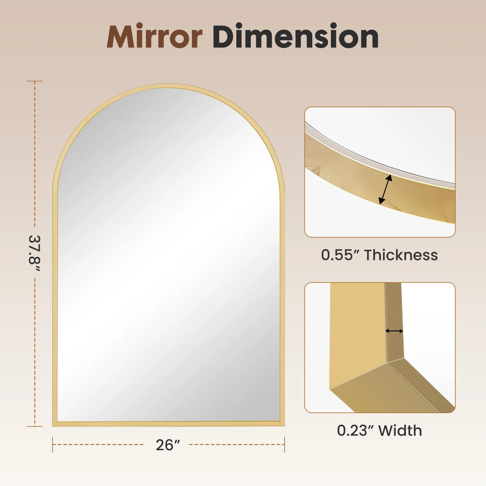 Arched Bathroom Wall Mirror
