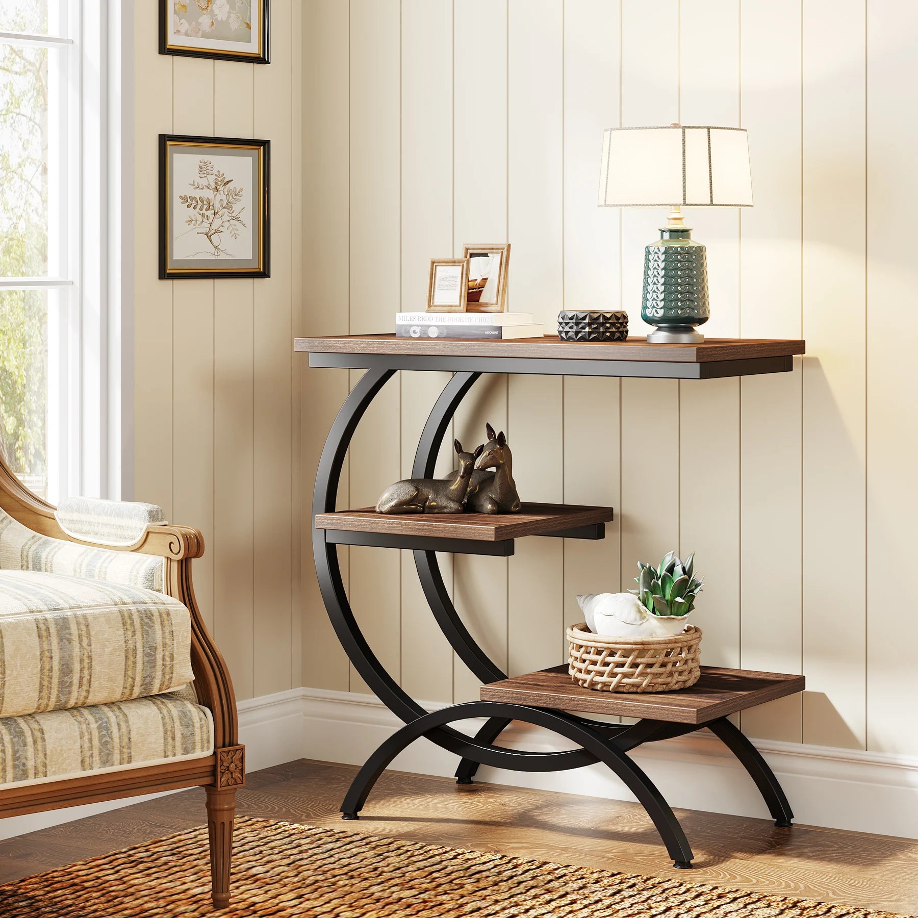 3-Tier C-Shaped Side Table