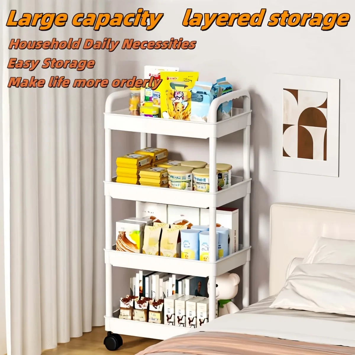 4-Tier Rolling Storage Cart