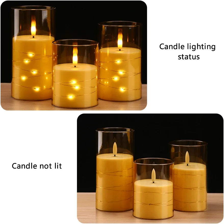 Starlight Flameless Pillar Candle Set