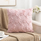 Bunny Bow & Daisy Plush Pillow Cover