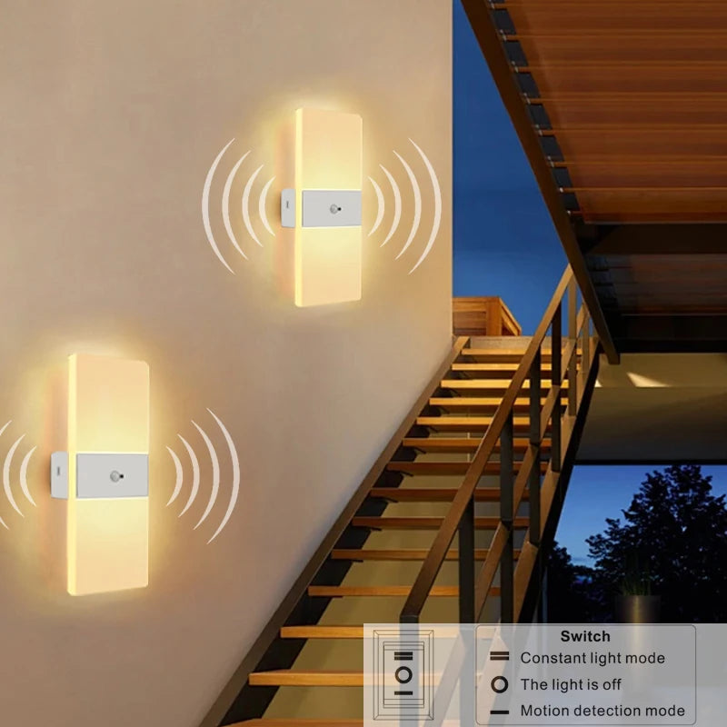 Acrylic Motion-Sensor Wall Light — detail view
