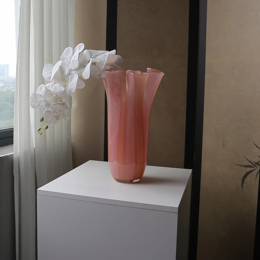 Wide-Mouth Contemporary Glass Vase