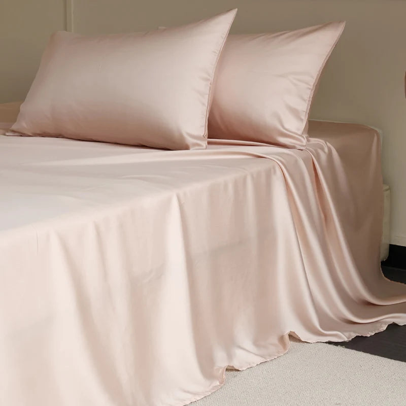 100% Silk Bed Sheet Set Luxury Mulberry Silk Bedding Sets Twin Full Double Queen King Size Fitted Sheet Flat Sheet Pillowcase