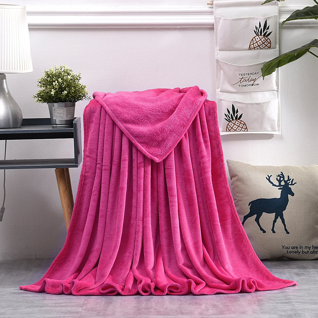 Coral Fleece Throw Blanket