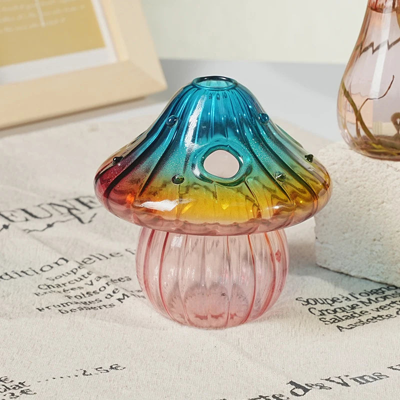 Hand-Blown Mushroom Glass Vase
