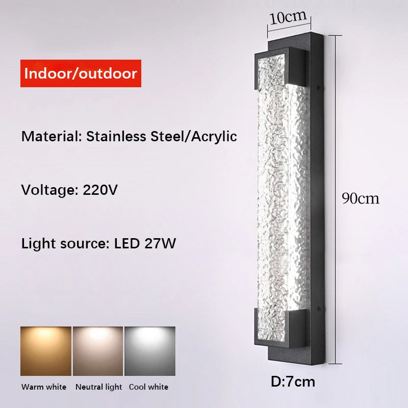 Long Waterproof Outdoor Wall Light