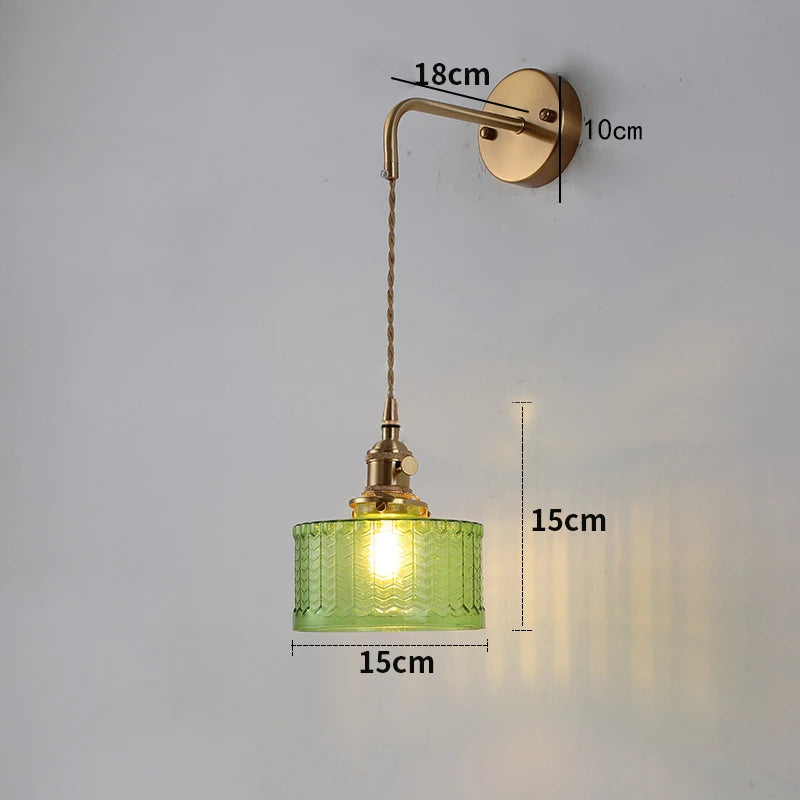 Murano-Style Green & Amber Cut-Glass Disc Chandelier