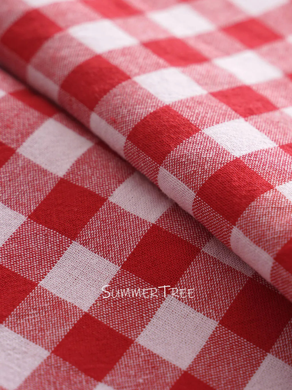 Set of 10 Gingham Cotton Napkins 42x42cm Reusable Check Cloth Napkin for Wedding Christmas Dinner Party Banquet Home Table Decor