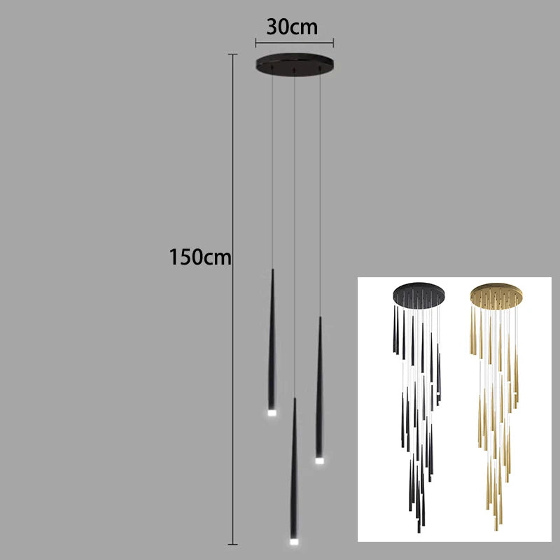 Modern Staircase LED Chandelier