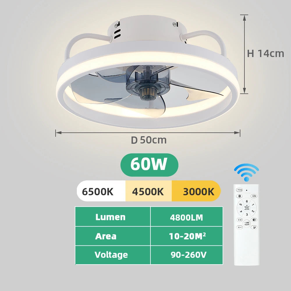 Infinite Dimmable Remote-Control LED Ceiling Fan with Light
