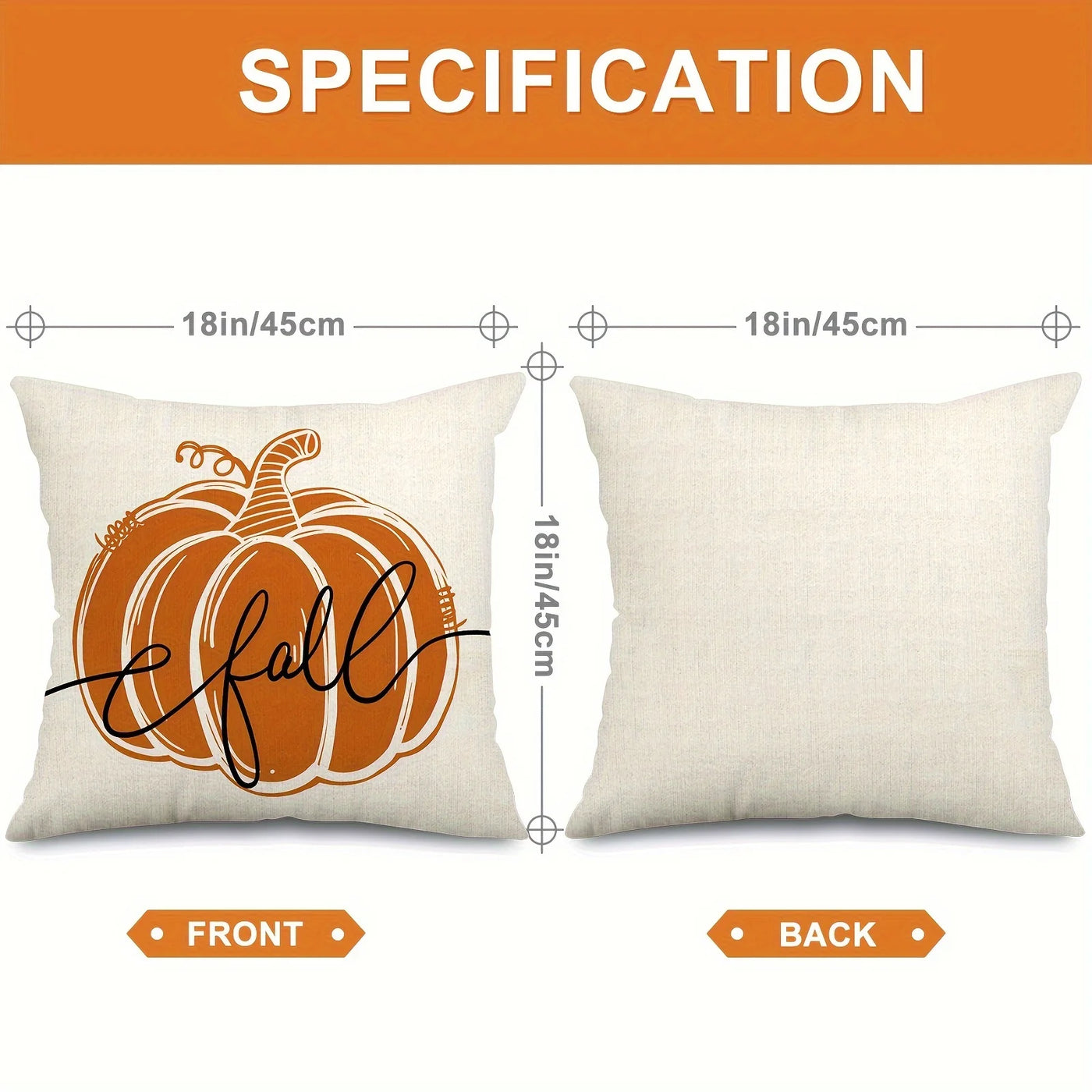 Vintage Pumpkin Fall Pillow Covers — detail view