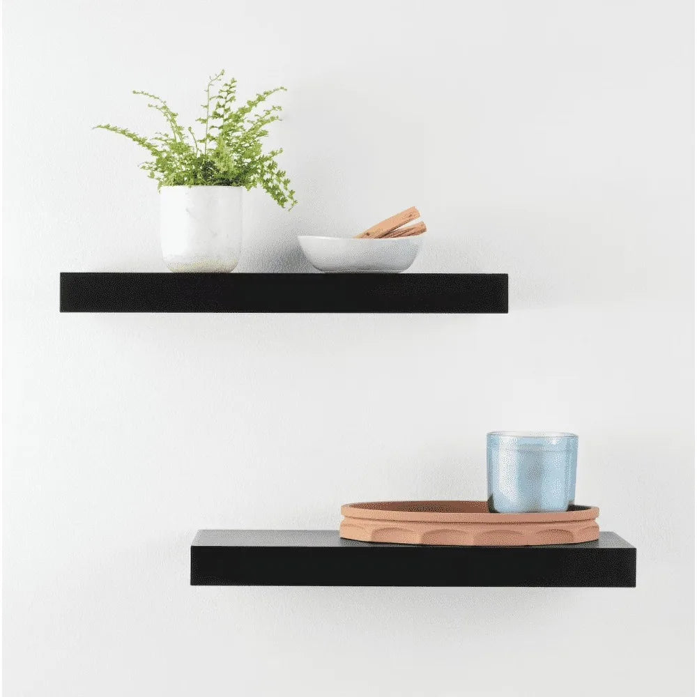 Black MDF Floating Wall Shelves